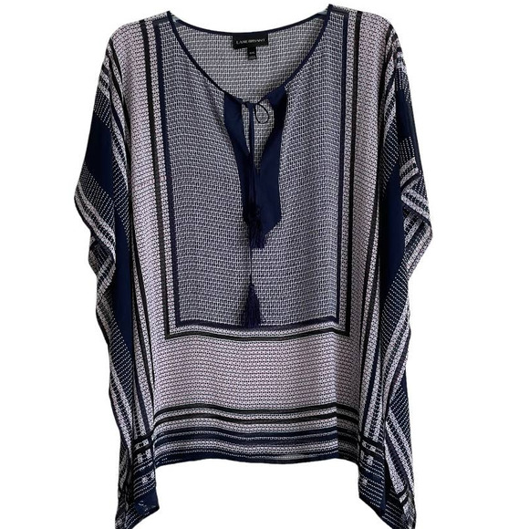 Lane Bryant Blue Boxy Blouse with Relaxed Fit - Picture 1 of 8